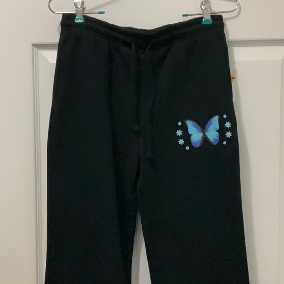 Mighty Fine Juniors Butterfly Flare  Fleece Pants - Picture 3 of 8